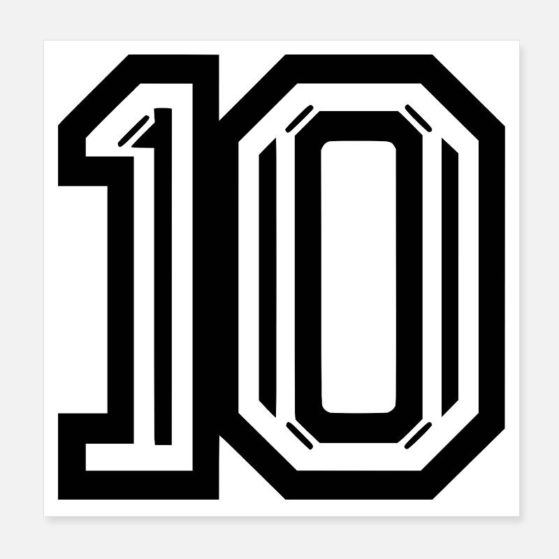 Graphique élégant numéro 10 - Poster 20 x 20 cm - blanc