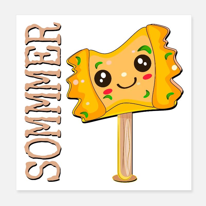 SOMMER EISCREME MAULTASCHEN - Poster 20x20 cm - Weiß