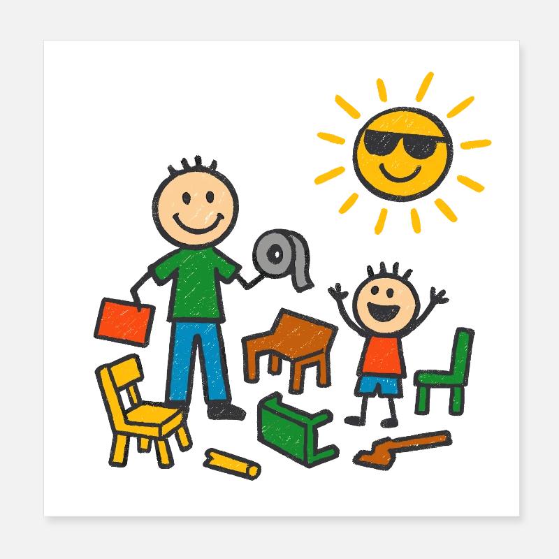 Dad is already building this Poster 8" x 8" (20x20 cm)