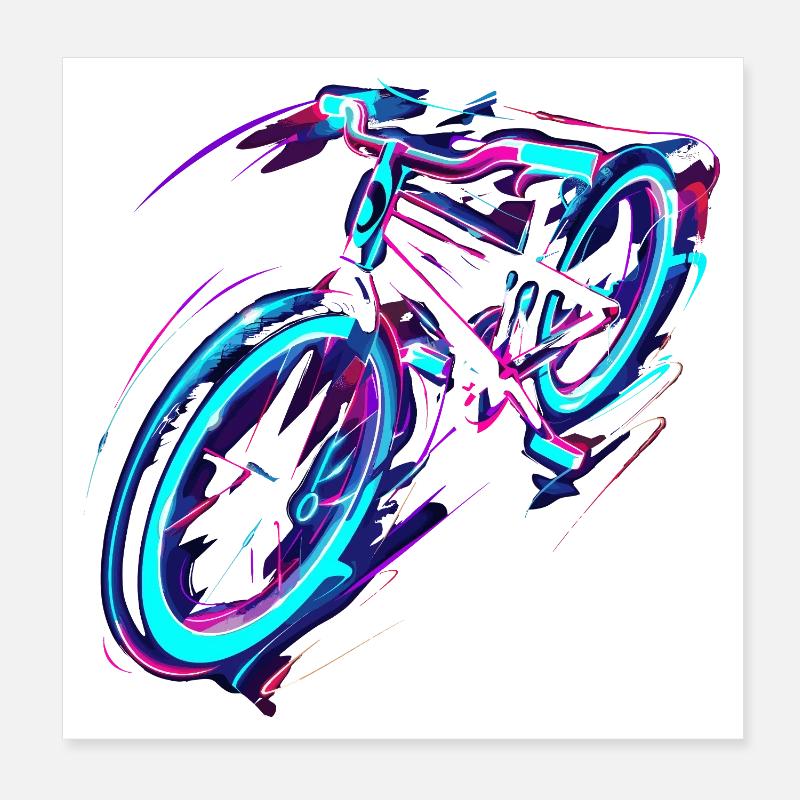 Bicycle Vaporwave Poster 8" x 8" (20x20 cm)