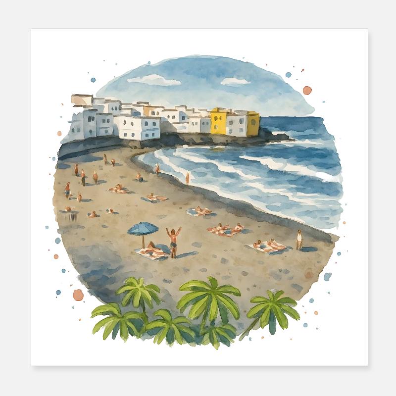 Plage Poster 20 x 20 cm