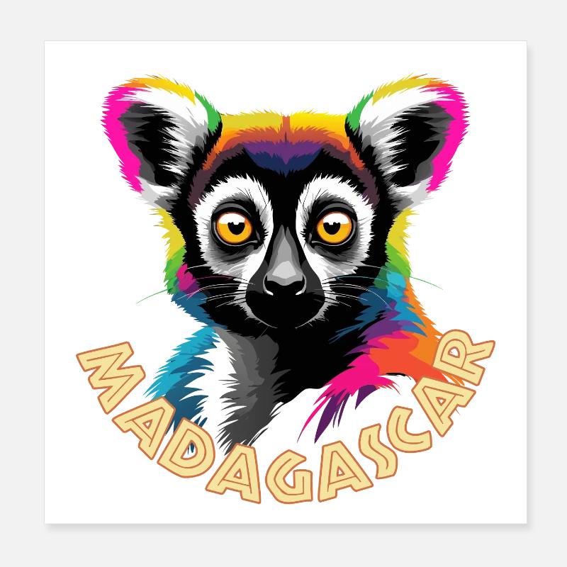 Lemur von Madagaskar Poster 20x20 cm