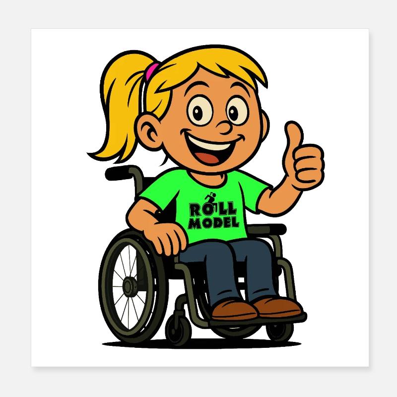 Lolla Vorbild der Rollstuhlfahrer. Rollstuhl # Poster 20x20 cm