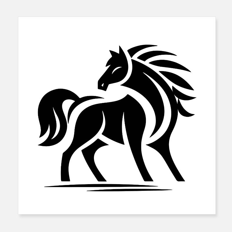Chevaux Tribal Poster 20 x 20 cm