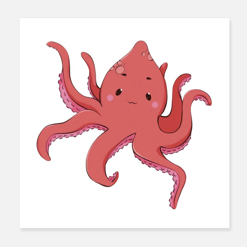Pieuvre Poster 20 x 20 cm