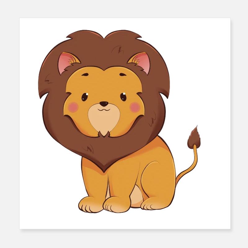 Lion Poster 8" x 8" (20x20 cm)
