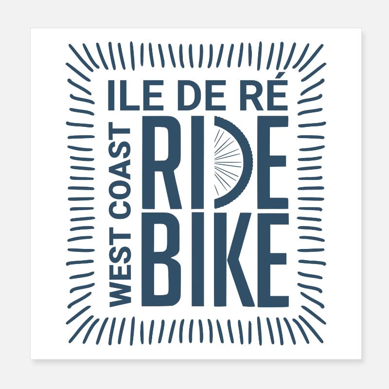 Vélo Côte Ouest Île de Ré Poster 20 x 20 cm