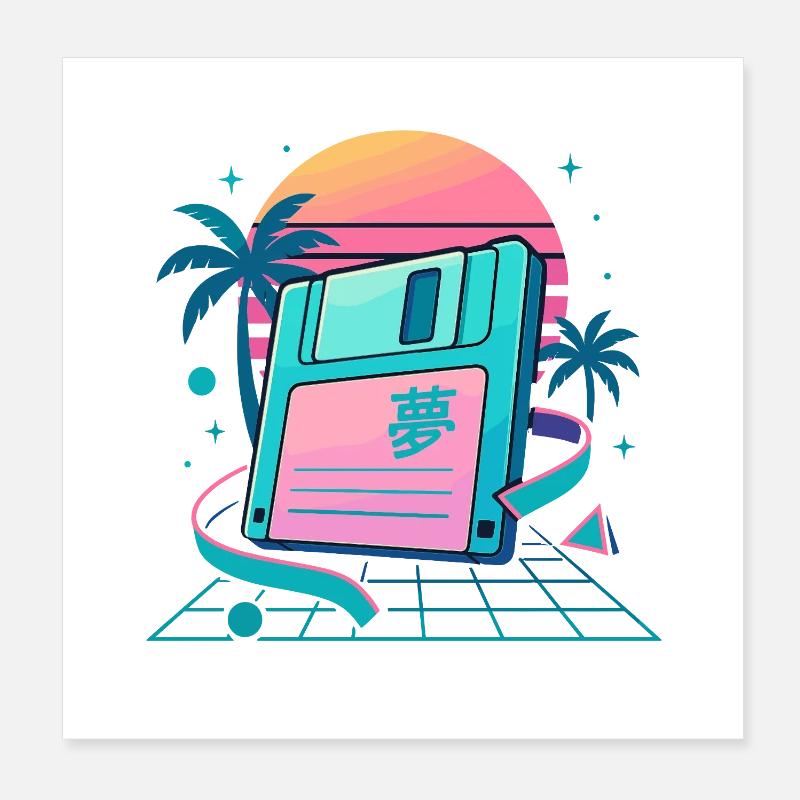 Retro Floppy Dream Poster 20x20 cm