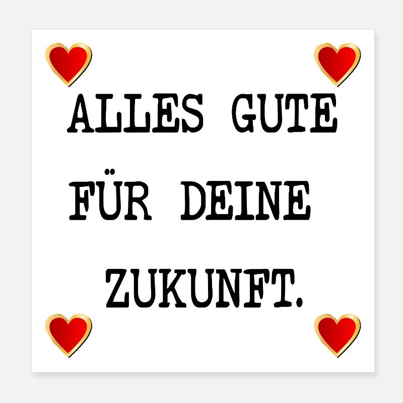 ABSCHIED ALLES GUTE ZUKUNFT - Poster 20x20 cm - Weiß