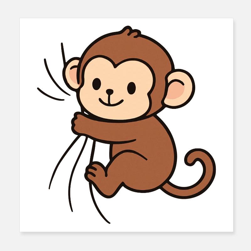 Cher petit singe Poster 20 x 20 cm