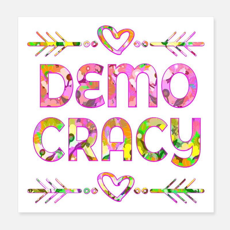 PLANTS INCLUSION DEMOCRACY Poster 8" x 8" (20x20 cm)