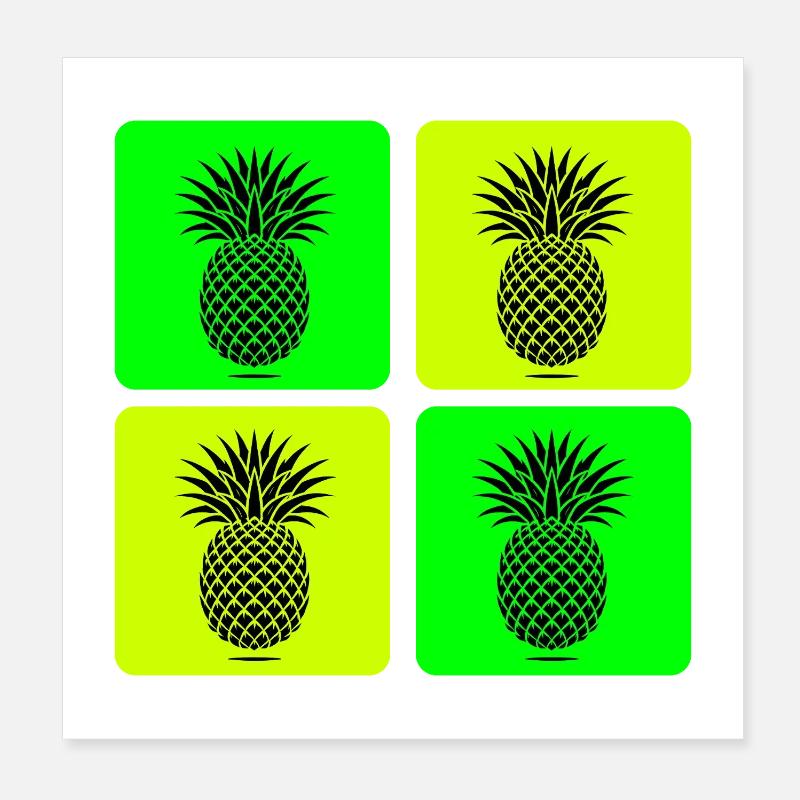 Pop Art Ananas Poster 20x20 cm