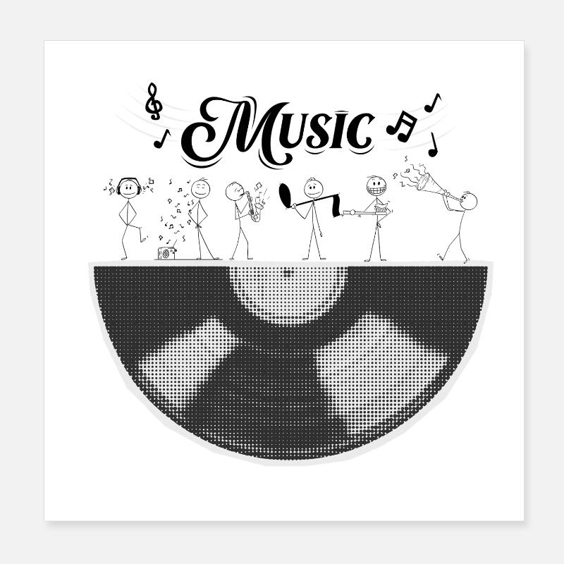 La moitié d’un cylindre de musique Poster 20 x 20 cm