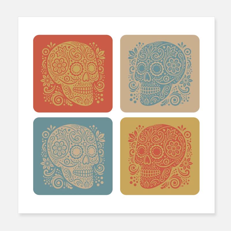 Skull – Mexico Design Poster 8" x 8" (20x20 cm)