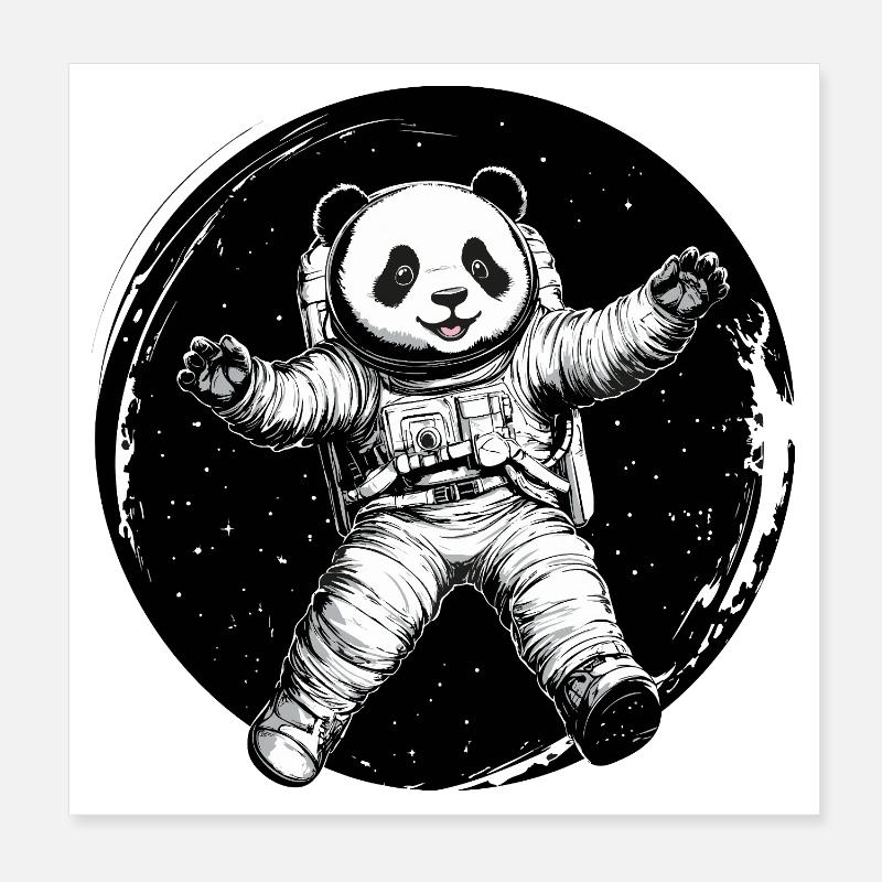 Astronauten-Panda – Süßer Space Explorer Poster 20x20 cm
