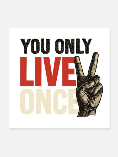 You only live vintage once - Poster 8" x 8" (20x20 cm) - white - Front