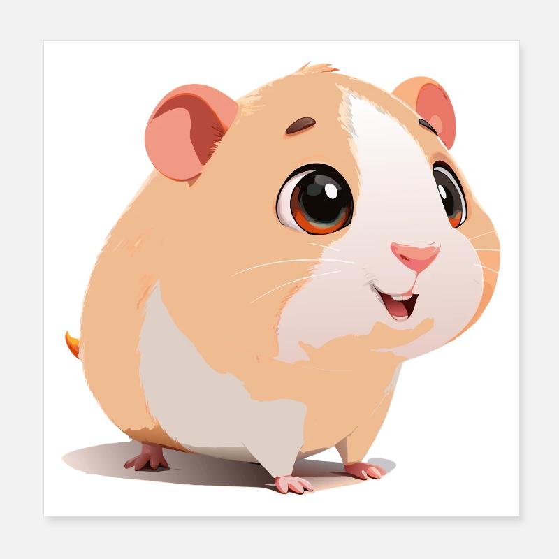 Bébé cochon d’Inde rigolo et curieux Poster 20 x 20 cm