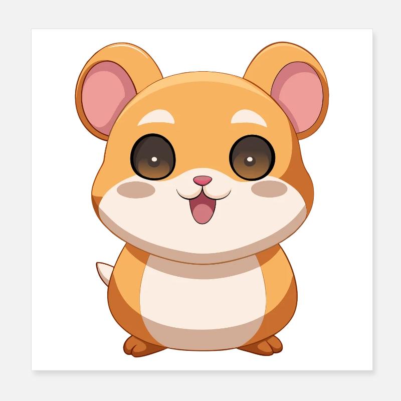 Bébé cochon d’Inde rigolo et curieux Poster 20 x 20 cm