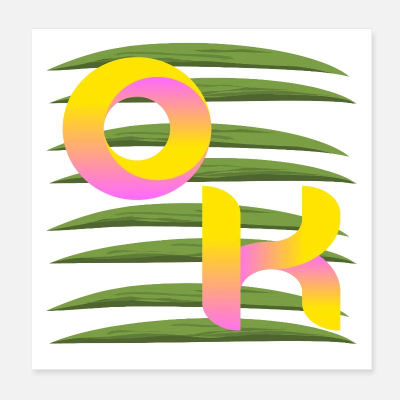 SUMMER PALM TREES OK Poster 8" x 8" (20x20 cm)