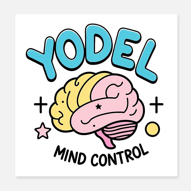 Yodel Mind Control - Poster 8" x 8" (20x20 cm) - white