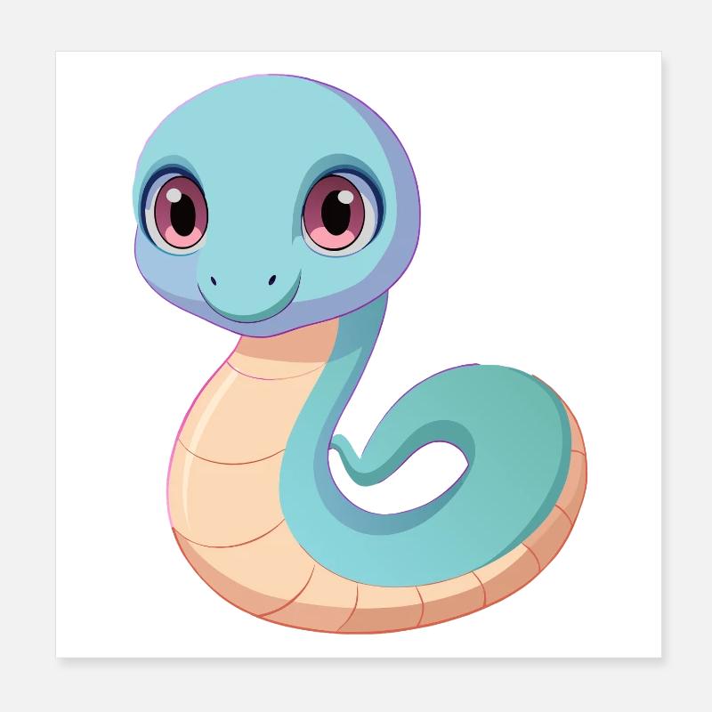 Bébé serpent - Poster 20 x 20 cm - blanc