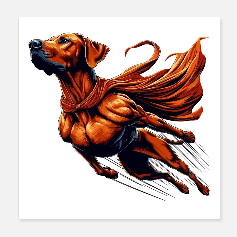Super chien Rhodesian Ridgeback RR Ridgie cadeau Poster 20 x 20 cm