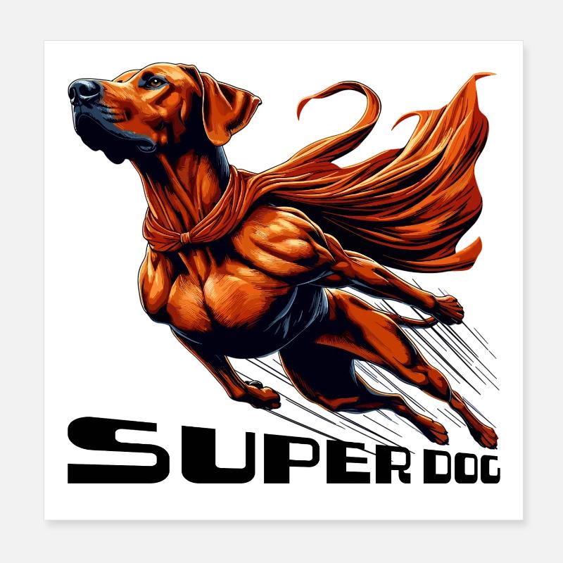 Super chien Rhodesian Ridgeback RR Ridgie cadeau Poster 20 x 20 cm