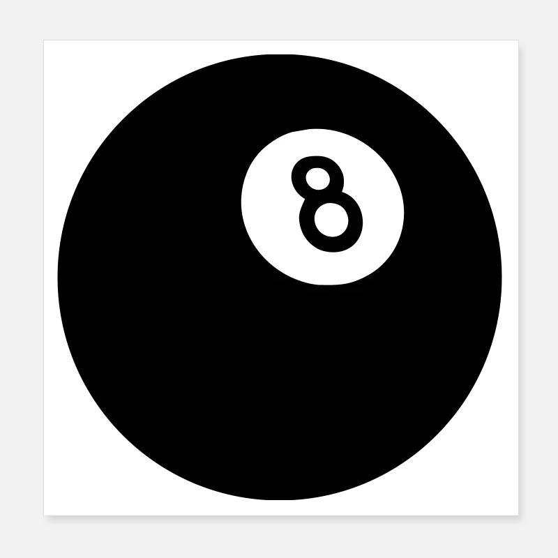 Black Eight Poster 8" x 8" (20x20 cm)