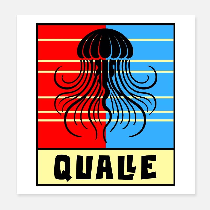 Jellyfish – Retro Design Poster 8" x 8" (20x20 cm)