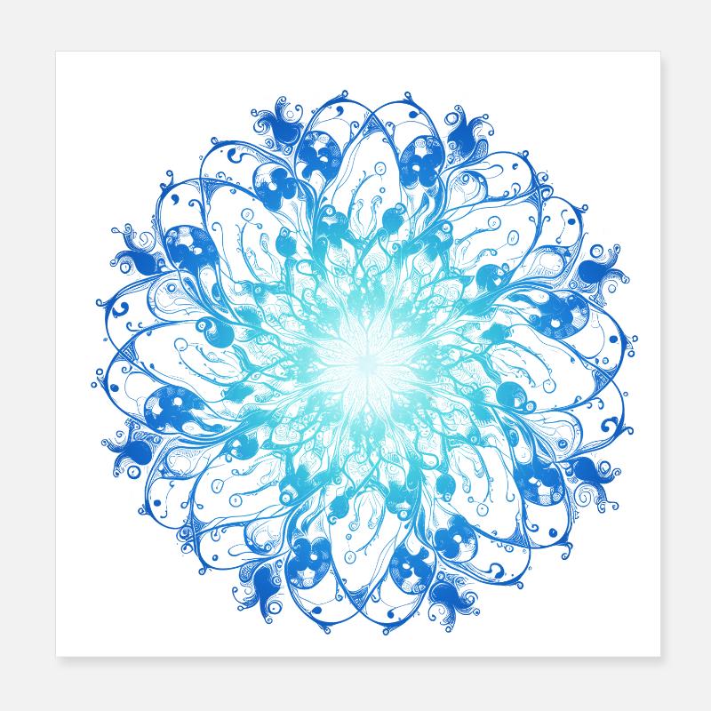 Mandala Océan Poster 20 x 20 cm