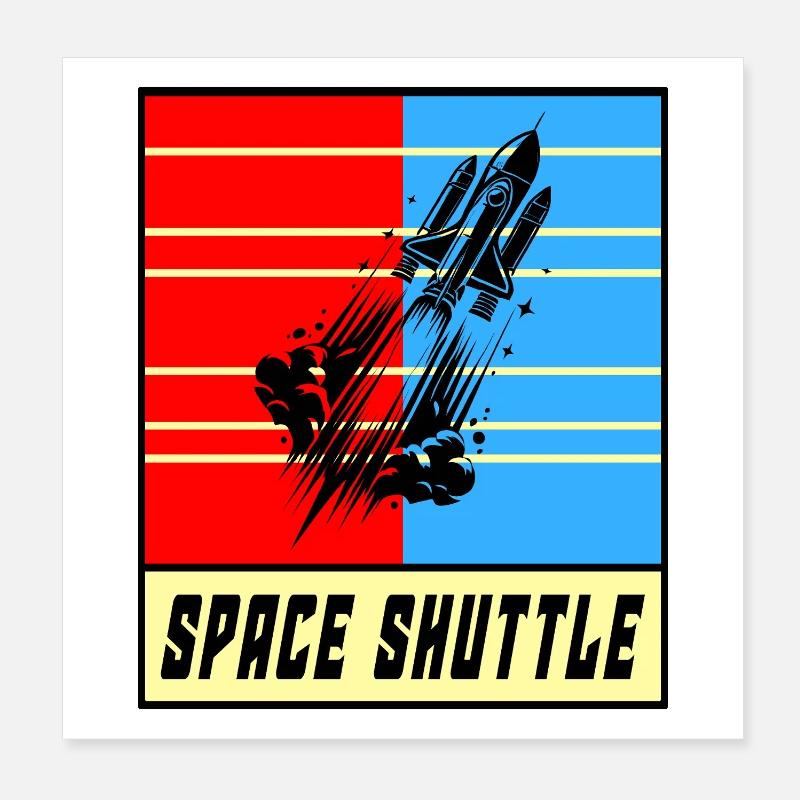 Vaisseau spatial Vintage Design Poster 20 x 20 cm