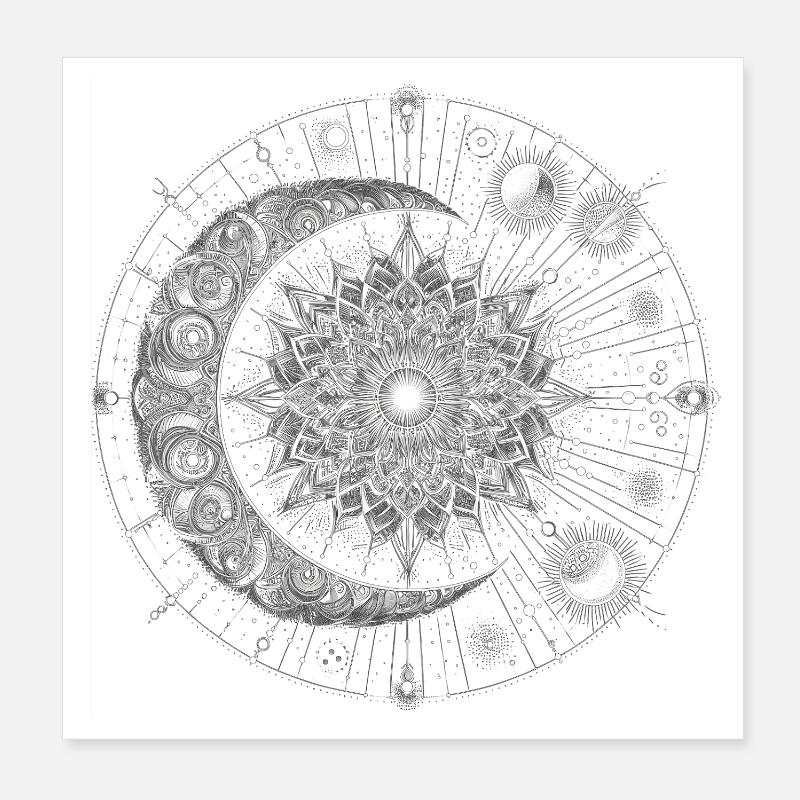 Mandala Céleste Poster 20 x 20 cm