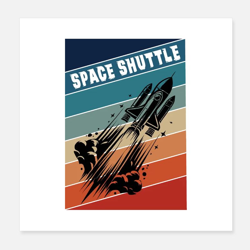 Vaisseau spatial Vintage Design Poster 20 x 20 cm