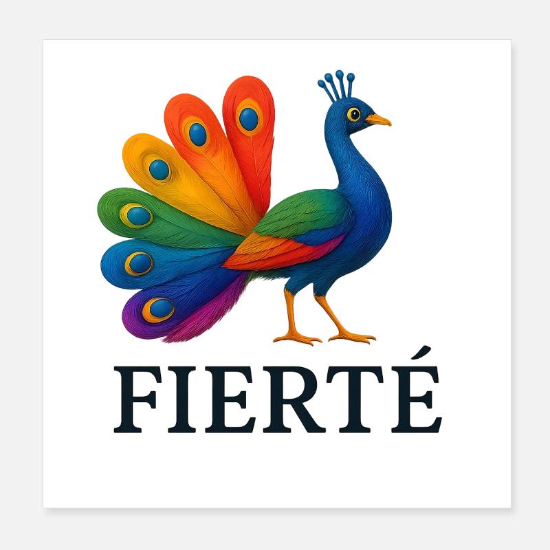 Fierté – Paon Arc-en-Ciel Poster 20x20 cm