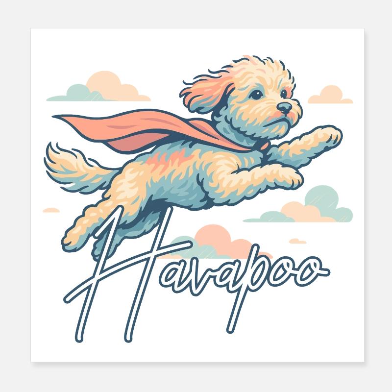 Super Hund Havapoo Cape Umhang Geschenk Poster 20x20 cm