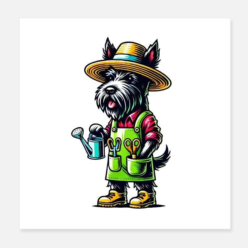 Scottish Terrier Gärtner Poster 20x20 cm