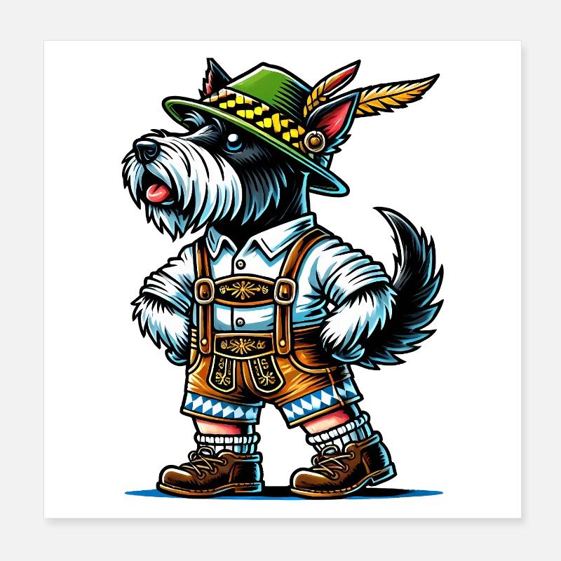 Scottish Terrier Bavaria Poster 8" x 8" (20x20 cm)