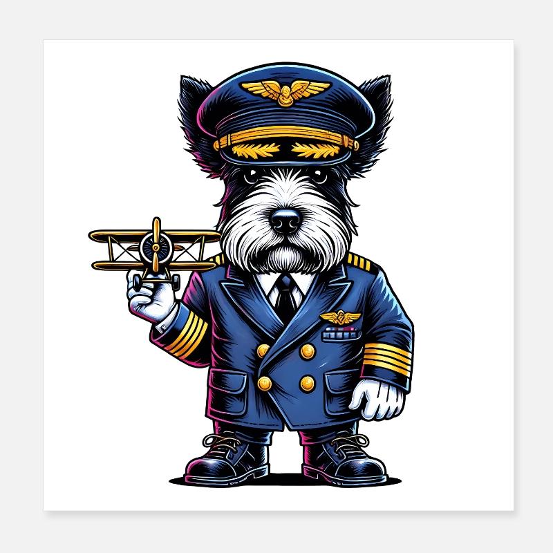 Terrier écossais pilote Poster 20 x 20 cm