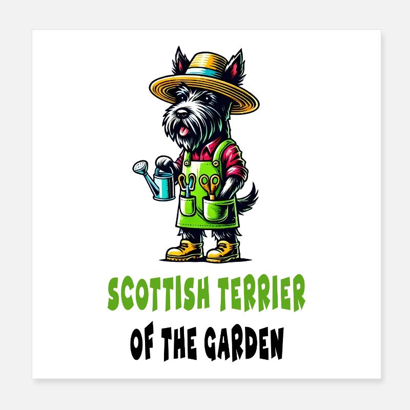 Terrier écossais Jardinier Poster 20 x 20 cm