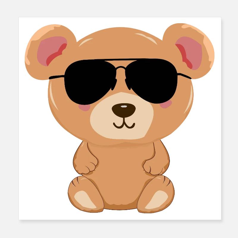 Teddybär - Poster 20x20 cm - Weiß