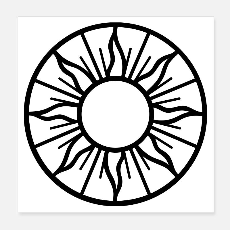 Soleil d’été - symbole du soleil d’été Poster 20 x 20 cm