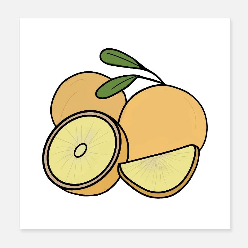 Delicious Fruit Orange Poster 8" x 8" (20x20 cm)