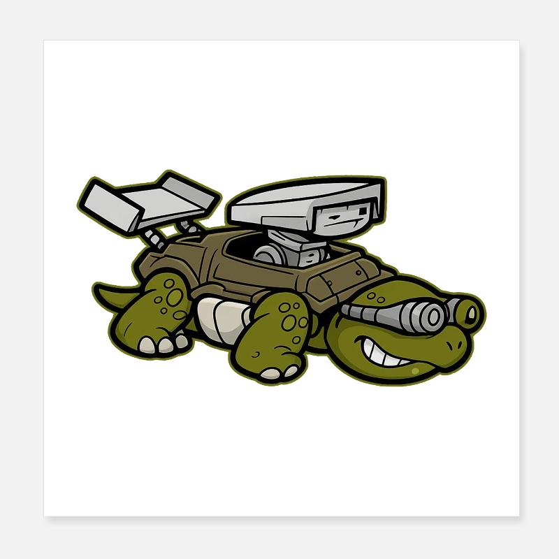 Turbo Tortue High-Tech Poster 20 x 20 cm