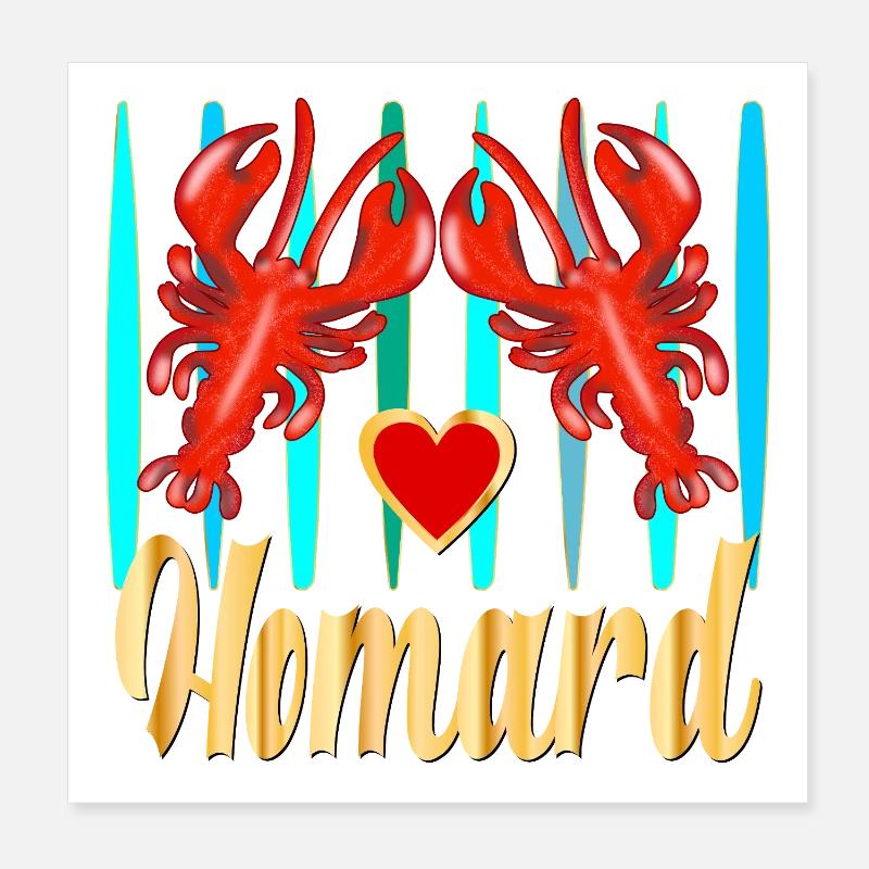 Homard Poster 20 x 20 cm