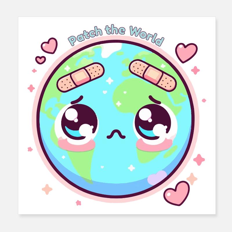 Patchez le monde Poster 20 x 20 cm