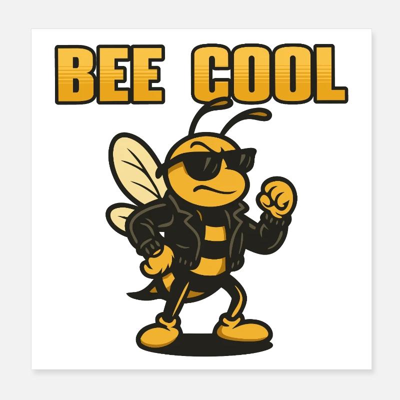 Bee Cool biker bi in leather jacket Poster 8" x 8" (20x20 cm)