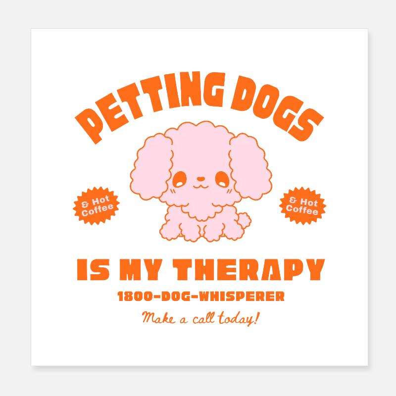 Hundetherapie mit Kaffee-Charme Poster 20x20 cm