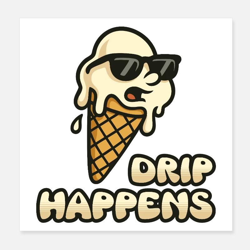 Tropfendes Eis Poster 20x20 cm