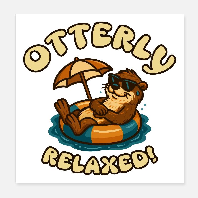 Relaxed Otter in the Sun Poster 8" x 8" (20x20 cm)