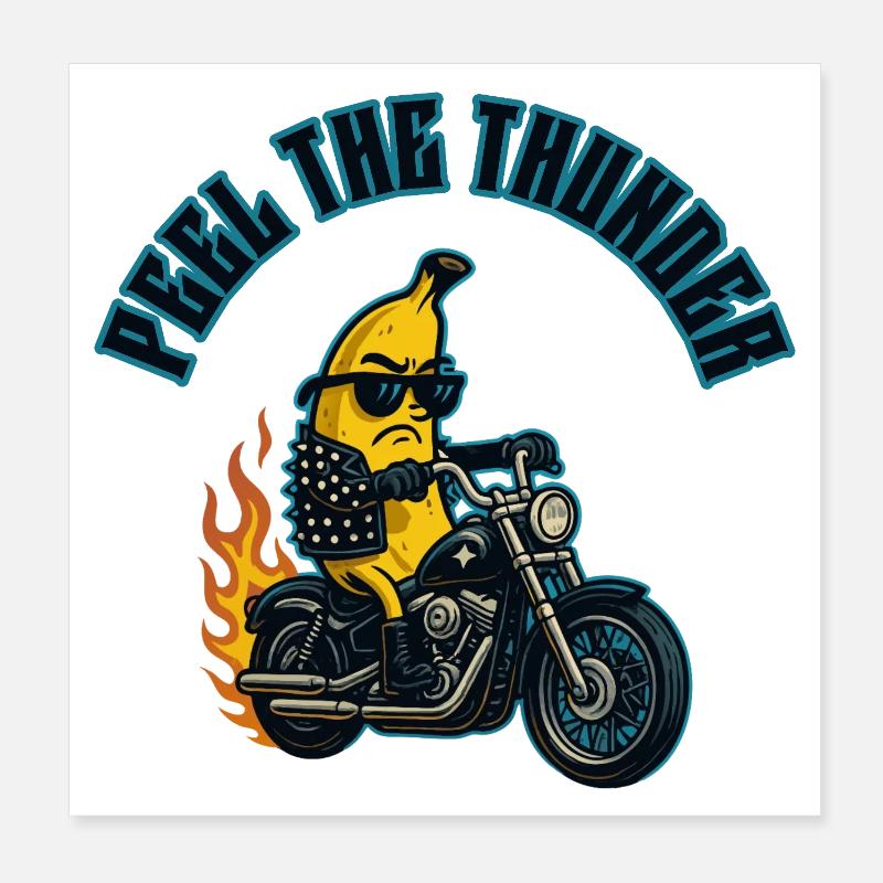 Banana biker Poster 8" x 8" (20x20 cm)